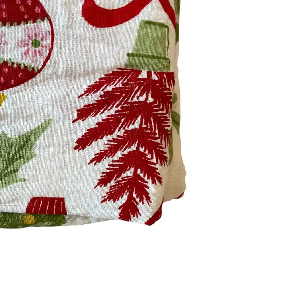 Envogue Christmas Shower Curtain 72x72 Holiday Holly Berry Bow Ornament NEW
